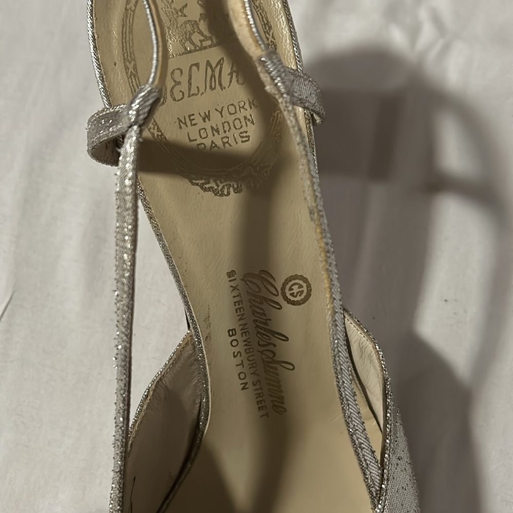 Vintage Delman silver slingback heels 8s - Picture 2 of 6